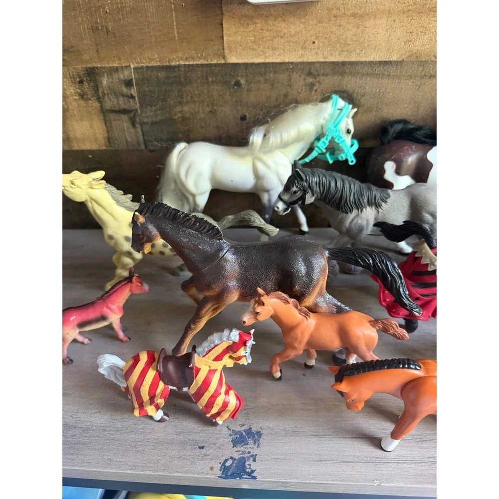 Lot of 23 Toy Horses & Donkey Mixed Brands  Horse Figures Farm Ranch Play